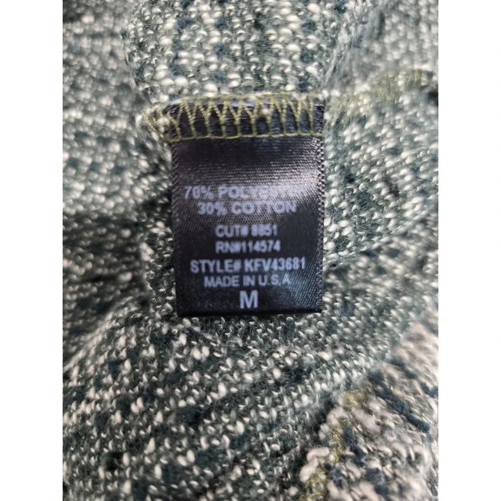 RO&DE Textured Marled Knit Tunic Top Size M Made in USA Green Henley Lagenlook - Picture 8 of 10